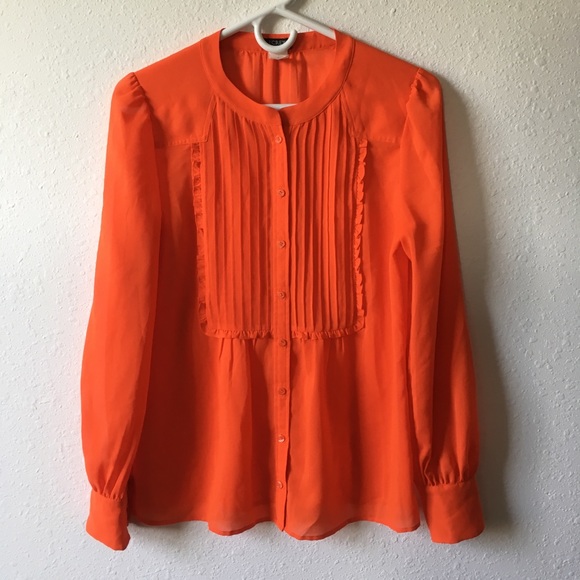 J. Crew Tops - Orange Victorian Blouse JCrew